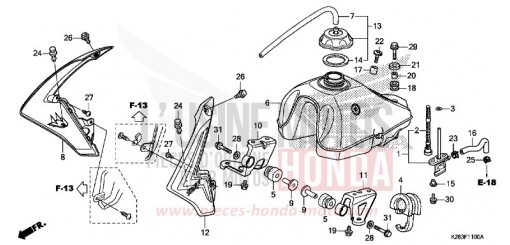 RESERVOIR A CARBURANT (CRF125F/FB E/H/J) CRF125FE de 2014